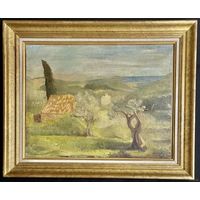 Любич О.М. Парижская школа. "Пейзаж", холст, масло. В родной раме, размер 80х60,5 см., без рамы 50х65см.