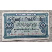 Werty71 Германия 5000 марок 1923 Дрезден Саксониябанкнота гроссгельд