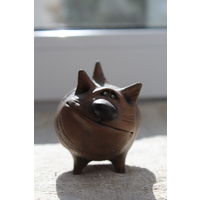 Прикольная фигурка из глины "Мартовский кот с кокохами" авторская работа 2000-е года