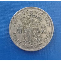 Великобритания 1/2 кроны 1947 год король Георг VI с надписью IND: IMP: