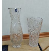Ваза хрусталь 2 шт одним лотом