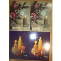 Открытки новогодние, чистые. Цена за одну