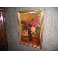 Картина Натюрморт,Н/Х,картон,масло.70-е г.С рубля