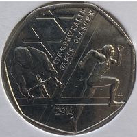 Великобритания 50 пенсов 2014 г. Игры Содружества 2014. Глазго. В холдере