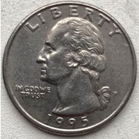 США 25 центов (квотер) 1995 г. P