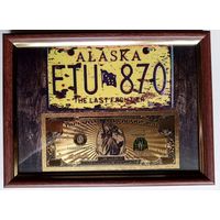 Панно с сувенирной банкнотой 1 миллион долларов.