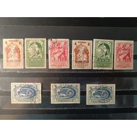 1923. Всероссийская сельхоз. выставка, полная серия с зубцами и без зубцов. Mi-110 евро гаш.