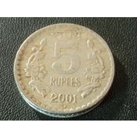 Индия 5 " толстых" рупий 2001 г.