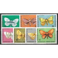 Монголия. Бабочки. 1977г. Mi#1099-1105. Серия.