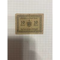 10 пфенингов (нотгельды) г. Германия.-1412