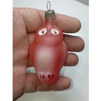 Ёлочная игрушка  - Сова . СССР  . Стекло .