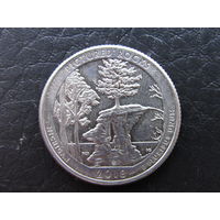 1\4 доллара,2018 Национальные озёрные побережья живописных камней. США.