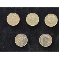 Латвия. Набор из 5 памятных монет