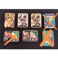 Детские значки. Сказки. Гуси лебеди, Маша и медведь, репка, Карлсон, лиса и журавль. Цена за один. (Б-1)