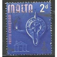 Мальта. Древняя лампа. Омега и крест. 1965г. Mi#304.