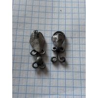 Серьги серебро,старенькие, с рубля, три дня