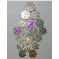 Мальта 50 центов 1992 , 25 центов 1993 , 2005 , 10 центов 1986  , 1998 , 5 центов 1976 , 1986 , 1991 , 1995 , 2001 , 2 цента 1972 , 1986 , 1993 , 1995 , 2005 и 1 цент 1998 года .