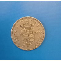 Великобритания 1 шиллинг 1953 год коронация Королевы Елизаветы II для Англии