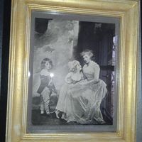 Старинная гравюра в рамке . 19век.