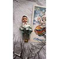Елочная игрушка ребенок с погремушкой СССР