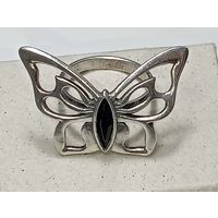Кольцо Бабочка с камушком . Проба иностранная . Очень красивое .