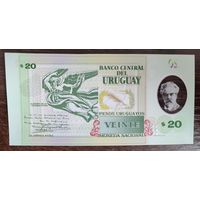 Уругвай 20 песо 2020 год UNC P-101a полимер