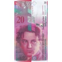 Швейцария 20 франков образца 2008 года UNC p69