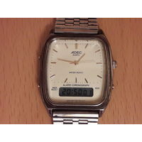 Нечастые  винтажные "двойные" кварцевые часы ADEC (Citizen) 80-е годы