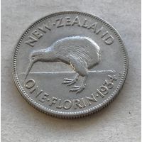 Новая Зеландия 2 шиллинга (флорин) 1934 Георг V - серебро 0,500, отличная!