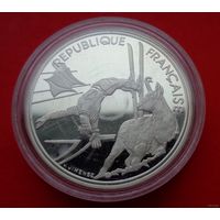 Франция 100 франков 1990 XVI зимние Олимпийские Игры, Альбервиль 1992 - Фристайл! Серебро 900 пробы 22,2 грамм 0,642 унции! ОБМЕН!