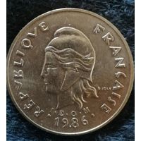 Французская Полинезия 100 франков 1986 г., KM# 14