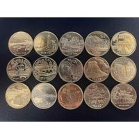 Китай 5 юаней 2002-2006 Памятники культуры и архитектуры Набор 15 монет UNC