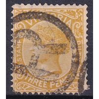 105.Aust. Великобритания. Австралийские штаты. Виктория. Стандарт. 1885 г. 3p. Mi.#93.