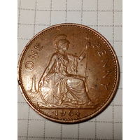 2 пенса Великобритания 1964 год