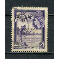 Британская Гвиана - 1954 - Елизавета II. Рыбалка 4С - [Mi.202] - 1 марка. Гашеная.  (Лот 19HV)-TG3P21