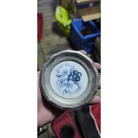 Тарелочка оловянная с фарфоровой вставкой