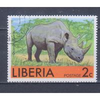 [2434] Либерия 1976. Фауна.Дикие животные.Носорог. Гашеная марка.