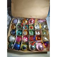 Елочные игрушки СССР лотом 29 шт стекло и пластик