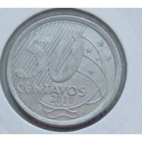 Бразилия. 50 сентаво 2010 года. Толстая.