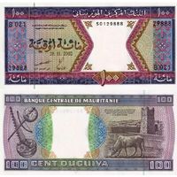 Мавритания 100 угий образца 2002 года UNC p4k
