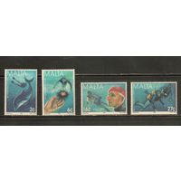 Мальта-1998(Мих.1043-1046) , ** , Морская Фауна, Водолазы (полная серия)