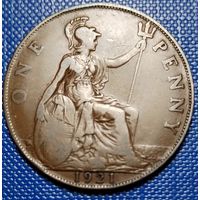 Великобритания 1 пенни 1921 г.