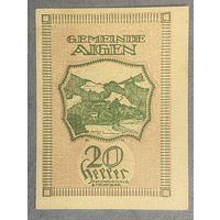 Нотгельд Австрия Айген, 20 геллеров 1920 год