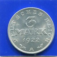 Германия 3 марки 1922 А