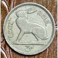 Монета 3 пенса 1942 год. Ирландия.