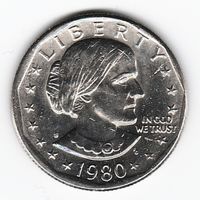 1 доллар США 1980 год Сьюзен Б. Энтони двор S _состояние XF/aUNC