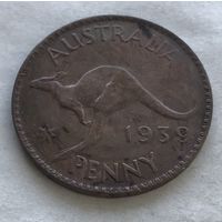 Австралия 1 пенни 1939 Георг VI - первый год чекана!