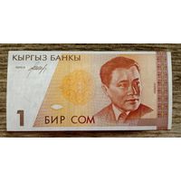 Werty71 Киргизия 1 сом 1994  UNC банкнота Кыргызстан