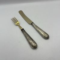 Антикварные десертные нож и вилка. Франция. Арт 3492