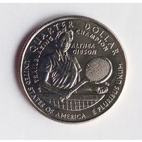 США. 25 центов 2025 г. Алтея Гибсон. Монетный двор D